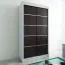 1 Meter breiter Kleiderschrank mit 2 Türen | Farbe: Weiß / Schwarz Abbildung