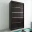 120 cm breiter Schiebetürenschrank mit 2 Türen | 5 Fächer | 2 Kleiderstangen | Farbe: Schwarz Abbildung