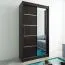 120 cm breiter Schiebetürenschrank mit 2 Türen | 5 Fächer | 2 Kleiderstangen | Farbe: Schwarz Abbildung