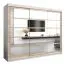 Großer 250 cm breiter Kleiderschrank mit 10 Fächern und 3 Türen | Farbe: Sonoma Eiche / Weiß Abbildung