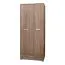 Schmaler Kleiderschrank | 2 Drehtüren | 1 Schublade | 1 Fach | mit Kleiderstange | 80 cm breit | Farbe: Sonoma Eiche Abbildung
