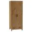 Kleiderschrank | 2 Drehtüren | 1 Schublade | 1 Fach | mit Kleiderstange | 80 cm breit | Farbe: Eiche Abbildung