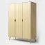 142 cm breiter Kleiderschrank mit 3 Türen | Farbe: Natur Abbildung