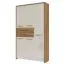 114 cm breiter Kleiderschrank mit 5 Türen, 12 Fächern und 2 Schubladen | Farbe: Beige | Tiefe: 36 cm Abbildung