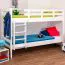 Etagenbett für Kinder 90 x 200 cm | Massivholz: Buche | Weiß Lackiert | umbaubar in 2 Einzelbetten | inkl. Rollroste Abbildung