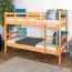 Stockbett für Kinder 90 x 190 cm | Massivholz: Buche | Natur Lackiert | umbaubar in 2 Einzelbetten | inkl. Rollroste Abbildung