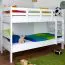 Stockbett für Jugendliche 90 x 190 cm | Massivholz: Buche | Weiß Lackiert | umbaubar in 2 Einzelbetten | inkl. Rollroste Abbildung