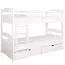 90 x 200 cm Etagenbett mit Stauraum / 2 Schubladen für Jugendliche Massivholz: Buche | Weiß Lackiert | umbaubar in 2 Einzelbetten | Premium-Qualität | inkl. Rollroste Abbildung