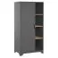 89 cm breiter Kleiderschrank mit 1 Tür | 2 Kleiderstangen | Farbe: Grau Abbildung