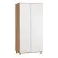 93 cm breiter Kleiderschrank mit 2 Türen | Farbe: Eiche / Weiß Abbildung