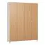 185 cm breiter Kleiderschrank mit 2 Türen, 11 Fächern und 2 Schubladen | Farbe: Eiche / Weiß | Tiefe: 57 cm Abbildung