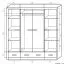 200 cm breiter Kleiderschrank mit 4 Türen, 9 Fächern und 3 Schubladen | Farbe: Eiche | Tiefe: 54 cm Abbildung