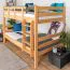 Stockbett für Kinder 120 x 190 cm | Massivholz: Buche | Natur Lackiert | umbaubar in 2 Einzelbetten | inkl. Rollroste Abbildung