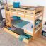 Etagenbett mit Stauraum / 2 Schubladen für Jugendliche 90 x 200 cm | Massivholz: Buche | Natur Lackiert | umbaubar in 2 Einzelbetten | Premium-Qualität | inkl. Rollroste Abbildung