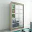 100 cm breiter Schiebetürenschrank mit 2 Türen | 5 Fächer | 2 Kleiderstangen | Farbe: Sonoma Eiche / Weiß Abbildung