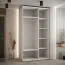 Kleiderschrank Mina in Weiß/Eiche mit Schiebetüren, viel Stauraum, Metallgriffe in Schwarz, moderne Optik, Anti Staubbürsten, 235,2 x 140 x 60 cm