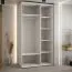 Kleiderschrank Mina mit Spiegel in Weiß/Eiche, viel Stauraum, auch für Wohnzimmer geeignet, Metallgriffe in Schwarz, Anti Staubbürsten, 235,2 x 140 x 60 cm
