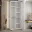 Kleiderschrank Mina mit Schiebetüren, in Weiß/Schwarz, modern, Großer Spiegel, auch für Wohnzimmer geeignet, Anti Staubbürsten, 235,2 x 100 x 60 cm
