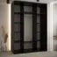 Kleiderschrank Mina mit Schiebetüren und Spiegel, Weiß/Schwarz gehalten, moderne Optik, viel Stauraum, Anti Staubbürsten, 235,2 x 170 x 60 cm
