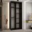 Spiegelschrank Mina in Weiß/Eiche, Metallgriffe in schwarz gehalten, platzsparend, 235,2 x 110 x 60 cm, Einlegeböden, auch für Wohnzimmer geeignet