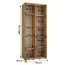 Schwarzer Kleiderschrank Mina mit Schiebetüren, Anti Staubbürsten, viel Stauraum, auch für Wohnzimmer geeignet, Großer Spiegel, 235,2 x 110 x 60 cm