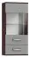 Hängevitrine Tabubil 11, Farbe: Wenge / Grau - Abmessungen: 113 x 50 x 30 cm (H x B x T)