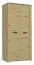Drehtürenschrank / Kleiderschrank Talimatau 01, Farbe: Eiche / Grau - 197 x 91 x 56 cm (H x B x T)