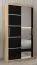 Schiebetürenschrank / Kleiderschrank Jan 01B mit Spiegel, Farbe: Eiche Sonoma / Schwarz - Abmessungen: 200 x 100 x 62 cm ( H x B x T)