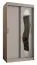 Schiebetürenschrank / Kleiderschrank Lagginhorn 04, Farbe: Kaschmir, 1 Meter breit, zwei Kleiderstangen, fünf Fächer, Aluminiumschienen, eine Spiegeltür