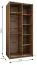 Kleiderschrank / Schiebetürenschrank| Soft-Close | 245,5 x 110 x 64 cm | 6 Kleiderstangen | 2 Schiebetüren | 6 Fächer |2 Kleiderstangen | Farbe: Schwarz