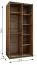 Kleiderschrank / Schiebetürenschrank | Farbe: Eiche Artisan | Soft-Close | Spiegel | 2 Kleiderstangen | 6 Fächer | 2 Schiebetüren | 245,5 x 120 x 64 cm
