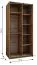 Kleiderschrank / Schiebetürenschrank | Farbe: Weiß | 2 Kleiderstangen | 6 Fächer | 2 Schiebetüren | Soft-Close | Spiegel | 245,5 x 100 x 64 cm