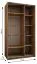 Kleiderschrank / Schiebetürenschrank | 2 Kleiderstangen | 245,5 x 130 x 64 cm | 6 Fächer | 2 Schiebetüren | Spiegel | Soft-Close | Farbe: Weiß