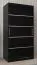 100 cm breiter Kleiderschrank mit 5 Fächern und 2 Türen | Farbe: Schwarz Abbildung