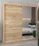 Schiebetürenschrank / Kleiderschrank Bisaurin 5C mit Spiegel, Farbe: Eiche Sonoma - Abmessungen: 200 x 200 x 62 cm ( H x B x T)