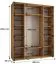 Platzsparender Schiebetürenschrank Tharo in Eiche/Schwarz, viel Stauraum, auch für Wohnzimmer geeignet, Anti Staubbürsten, 235,2 x 200 x 45 cm