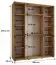 Schwarzer Schiebetürenschrank Tharo, modernes Design, schwarze Metallgriffe, Anti-Staubbürsten, platzsparend, viel Stauraum, robust, 235,2 x 200 x 45 cm