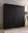 Kleiderschrank | 4-Türig | Farbe: Schwarz | 2 Fächer | 2 Kleiderstangen | Griffe: Kaschmir | Soft-Close-Funktion | Maße: 200 x 52 x 202 cm | ABS-Kanten