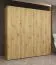 Kleiderschrank mit zwei Kleiderstangen Korab 24, 2 Meter breit, zwei Fächer, vier Türen, Farbe: Eiche Artisan, Soft-Close-Funktion, Griffe: Kaschmir