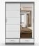 Schiebetürenschrank / Kleiderschrank mit Spiegel | Weiß / Grau | Lusatian 06 | 218 x 150 x 61 cm | 2 Türen | 2 Schubladen | 6 Fächer | viel Stauraum