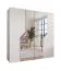 Drehtürenschrank / Kleiderschrank | Farbe: Weiß | Soft-Close-Funktion | 2 Spiegeltüren | ABS-Kanten | Griffe: Schwarz | Maße: 200 x 52 x 202 cm | 2 Kleiderstangen