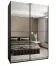 Kleiderschrank / Schiebetürenschrank | Spiegel | 245,5 x 170 x 64 cm | 11 Fächer | Farbe: Schwarz | 2 Schiebetüren | Soft-Close | 2 Kleiderstangen
