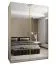 Kleiderschrank / Schiebetürenschrank | 245,5 x 180 x 64 cm | 11 Fächer | 2 Schiebetüren | Soft-Close | Spiegel | Farbe: Weiß | 2 Kleiderstangen