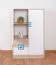 Kinderzimmer - Kommode Fabian 07, Farbe: Eiche Hellbraun / Weiß / Blau - 130 x 80 x 40 cm (H x B x T)