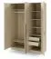 Drehtürenschrank | 3-türiger Kleiderschrank | Farbe: Eiche Cremona | 1 Kleiderstange | 150 x 61 x 210 cm | 6 Einlegeböden | ABS-Kanten | Edegem 02