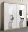 2 Meter breiter Kleiderschrank mit 2 Türen | Farbe: Sonoma Eiche / Weiß Abbildung