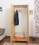 Kleiderschrank | 2 Drehtüren | 1 Fach | mit Kleiderstange | 90 cm breit | Massivholz | Farbe: Natur Abbildung