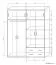 Kleiderschrank | 8 Drehtüren | 2 Schubladen | 5 Fächer | mit Kleiderstange | 170 cm breit | Farbe: Erle Abbildung