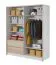 Kleiderschrank | 2 Türen | 1 Kleiderstange | 2 Schubladen | 6 Fächer | 5 Einlegeböden | 184 cm breit | MDF Abbildung