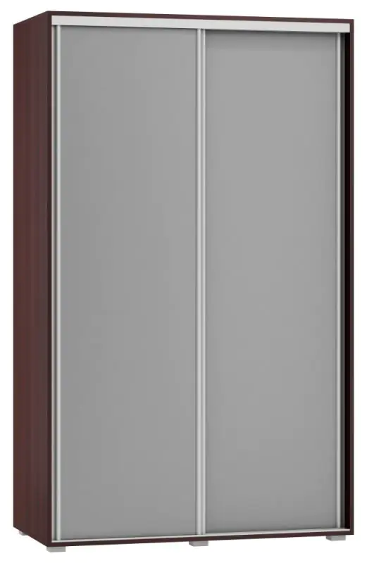 Schiebetürenschrank / Kleiderschrank Tabubil 31, Farbe: Wenge / Grau - Abmessungen: 200 x 120 x 60 cm (H x B x T)